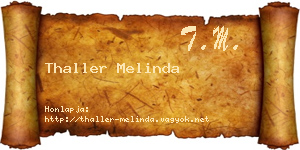 Thaller Melinda névjegykártya